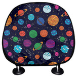 Doodle Planets Pattern Print Car Headrest Covers