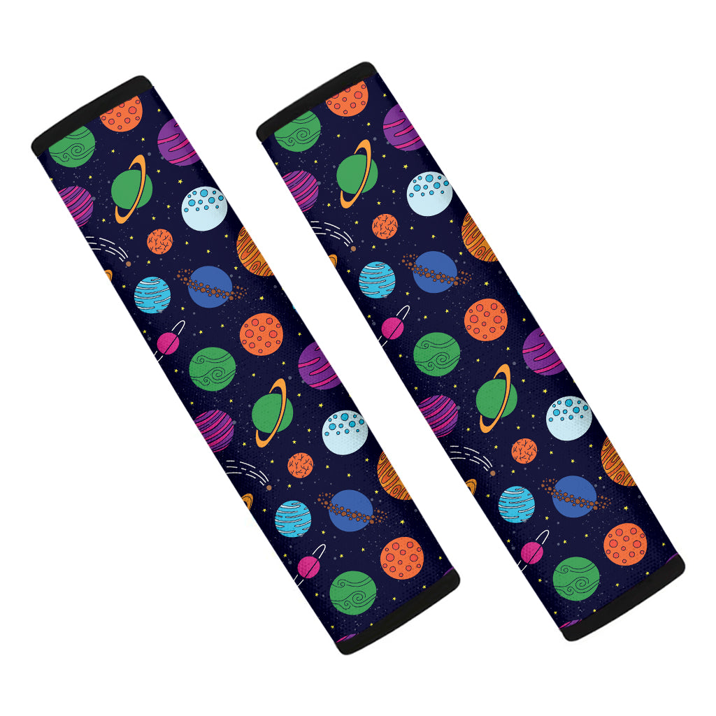Doodle Planets Pattern Print Car Seat Belt Covers