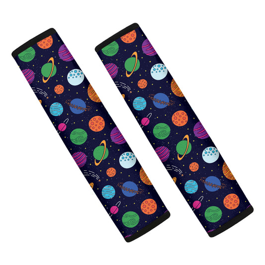 Doodle Planets Pattern Print Car Seat Belt Covers