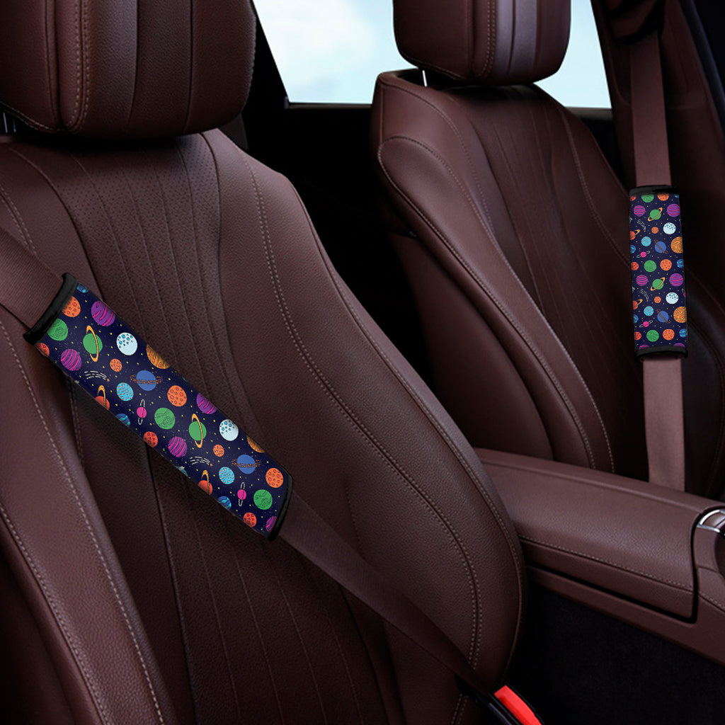 Doodle Planets Pattern Print Car Seat Belt Covers