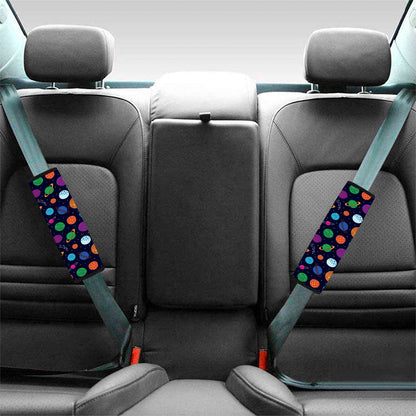 Doodle Planets Pattern Print Car Seat Belt Covers