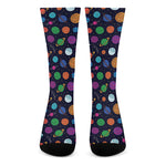 Doodle Planets Pattern Print Crew Socks