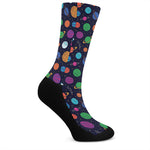 Doodle Planets Pattern Print Crew Socks
