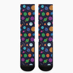 Doodle Planets Pattern Print Crew Socks