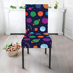 Doodle Planets Pattern Print Dining Chair Slipcover