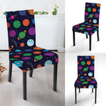 Doodle Planets Pattern Print Dining Chair Slipcover