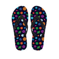 Doodle Planets Pattern Print Flip Flops
