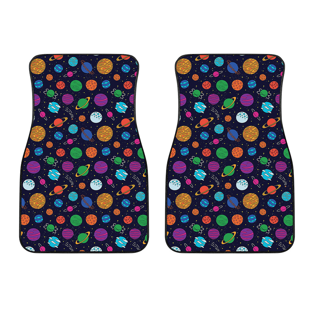 Doodle Planets Pattern Print Front Car Floor Mats