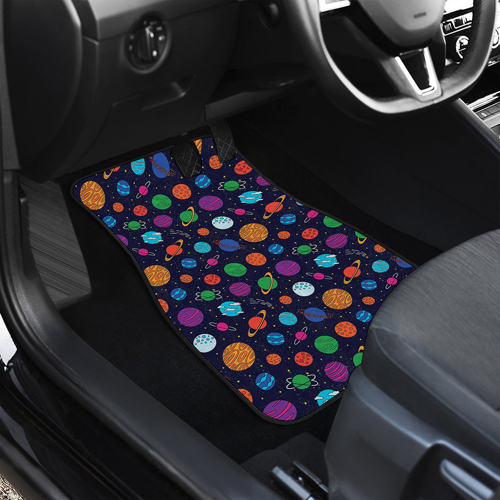 Doodle Planets Pattern Print Front Car Floor Mats