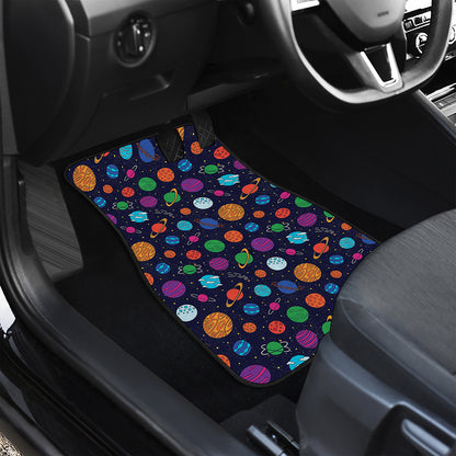 Doodle Planets Pattern Print Front Car Floor Mats