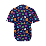Doodle Planets Pattern Print Men's Baseball Jersey
