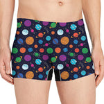 Doodle Planets Pattern Print Men's Boxer Briefs