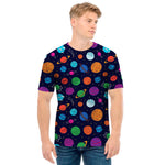 Doodle Planets Pattern Print Men's T-Shirt
