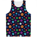 Doodle Planets Pattern Print Men's Tank Top