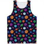 Doodle Planets Pattern Print Men's Tank Top