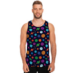 Doodle Planets Pattern Print Men's Tank Top