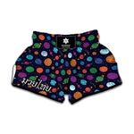 Doodle Planets Pattern Print Muay Thai Boxing Shorts