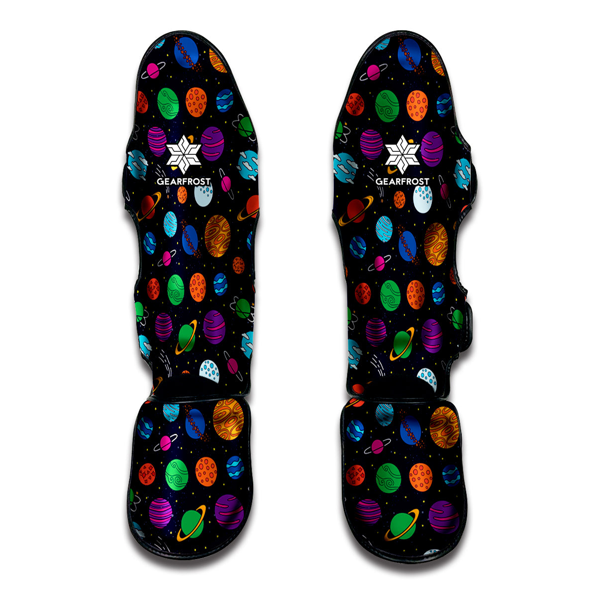Doodle Planets Pattern Print Muay Thai Shin Guard