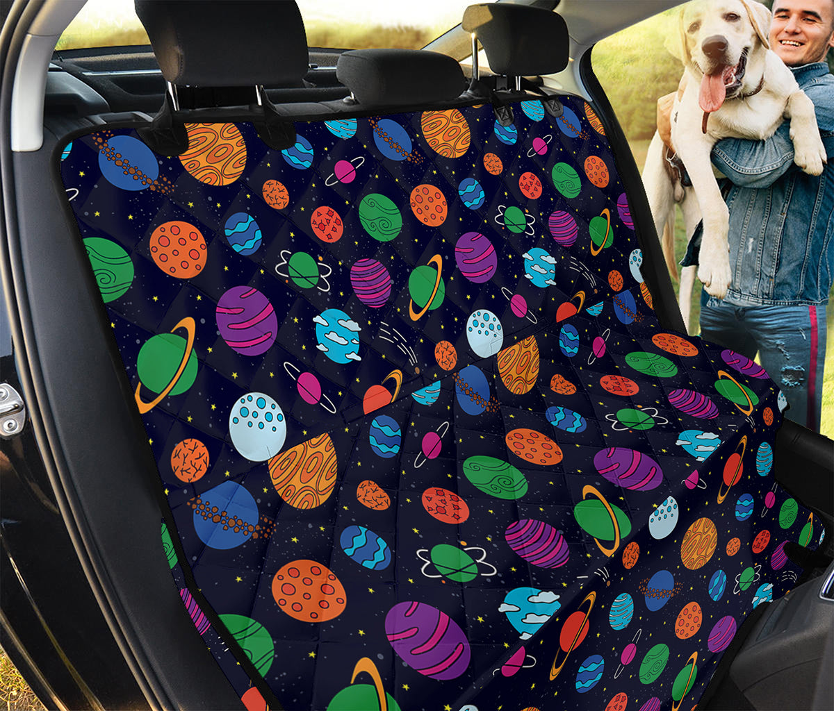 Doodle Planets Pattern Print Pet Car Back Seat Cover