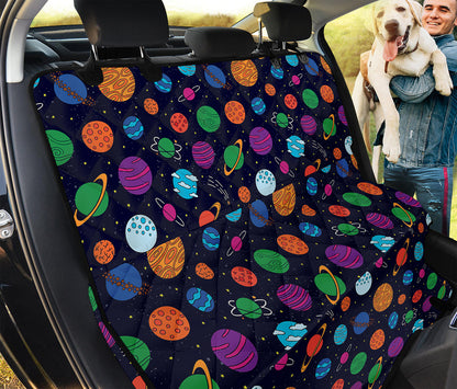 Doodle Planets Pattern Print Pet Car Back Seat Cover