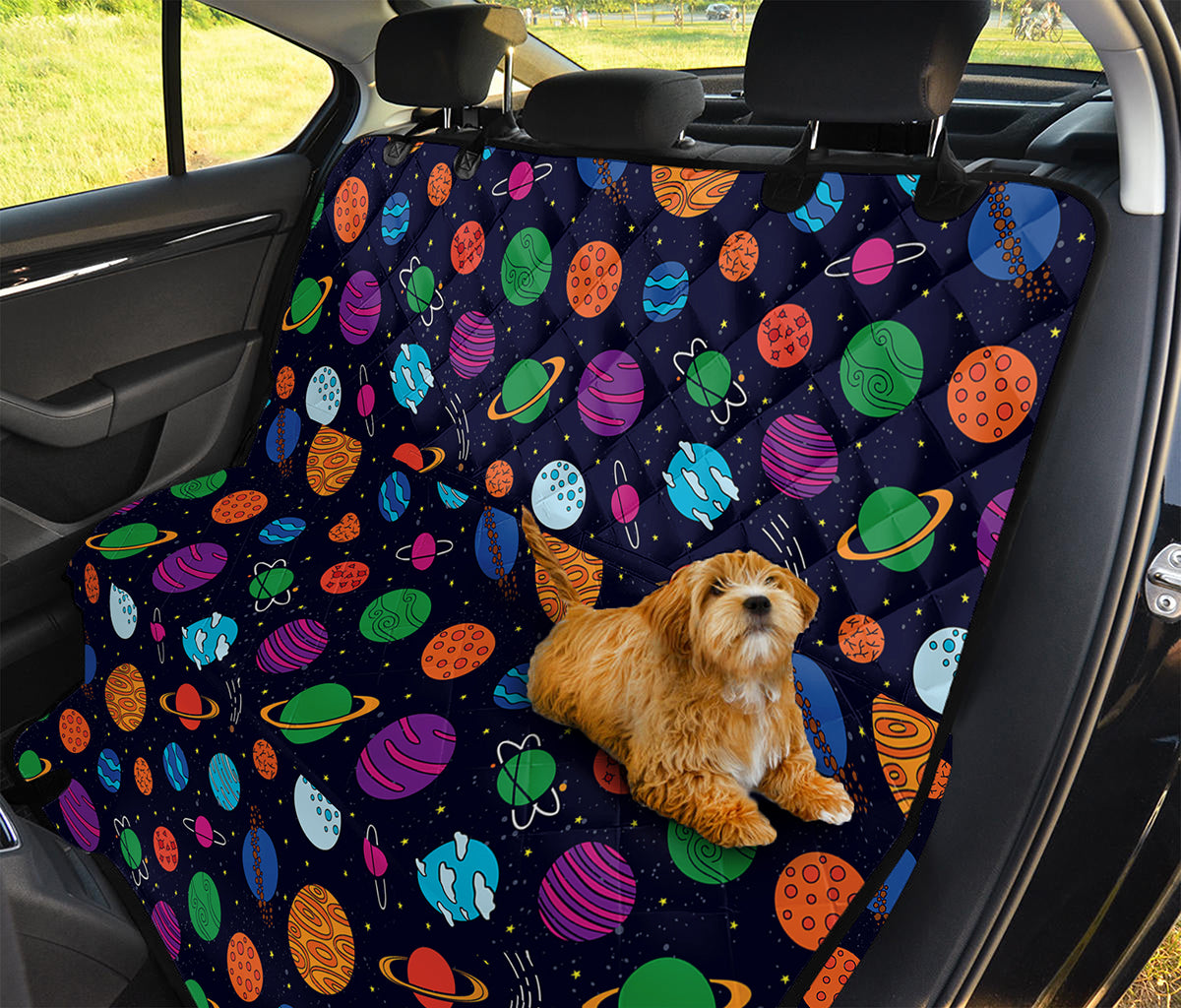 Doodle Planets Pattern Print Pet Car Back Seat Cover