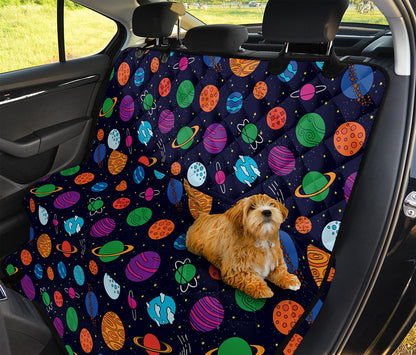 Doodle Planets Pattern Print Pet Car Back Seat Cover
