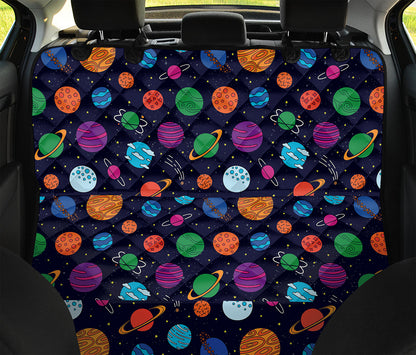 Doodle Planets Pattern Print Pet Car Back Seat Cover