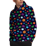 Doodle Planets Pattern Print Pullover Hoodie