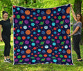 Doodle Planets Pattern Print Quilt
