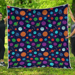 Doodle Planets Pattern Print Quilt