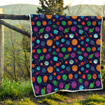 Doodle Planets Pattern Print Quilt
