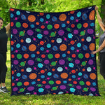 Doodle Planets Pattern Print Quilt