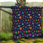 Doodle Planets Pattern Print Quilt