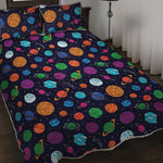 Doodle Planets Pattern Print Quilt Bed Set