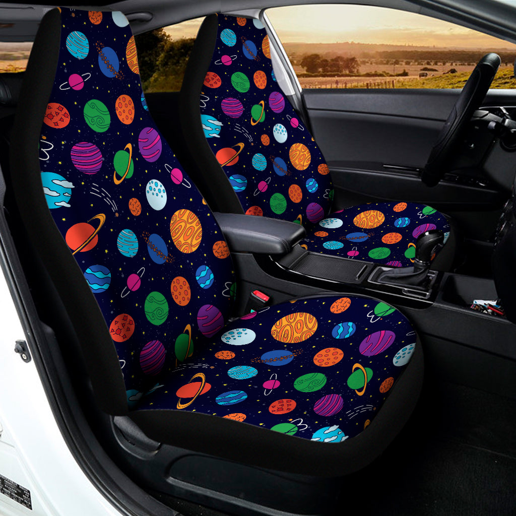 Doodle Planets Pattern Print Universal Fit Car Seat Covers