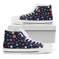 Doodle Planets Pattern Print White High Top Sneakers