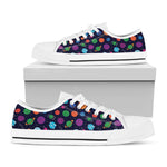 Doodle Planets Pattern Print White Low Top Shoes