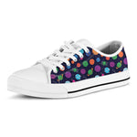 Doodle Planets Pattern Print White Low Top Shoes