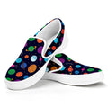 Doodle Planets Pattern Print White Slip On Sneakers