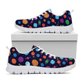 Doodle Planets Pattern Print White Running Shoes