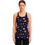 Doodle Planets Pattern Print Women's Racerback Tank Top