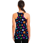 Doodle Planets Pattern Print Women's Racerback Tank Top