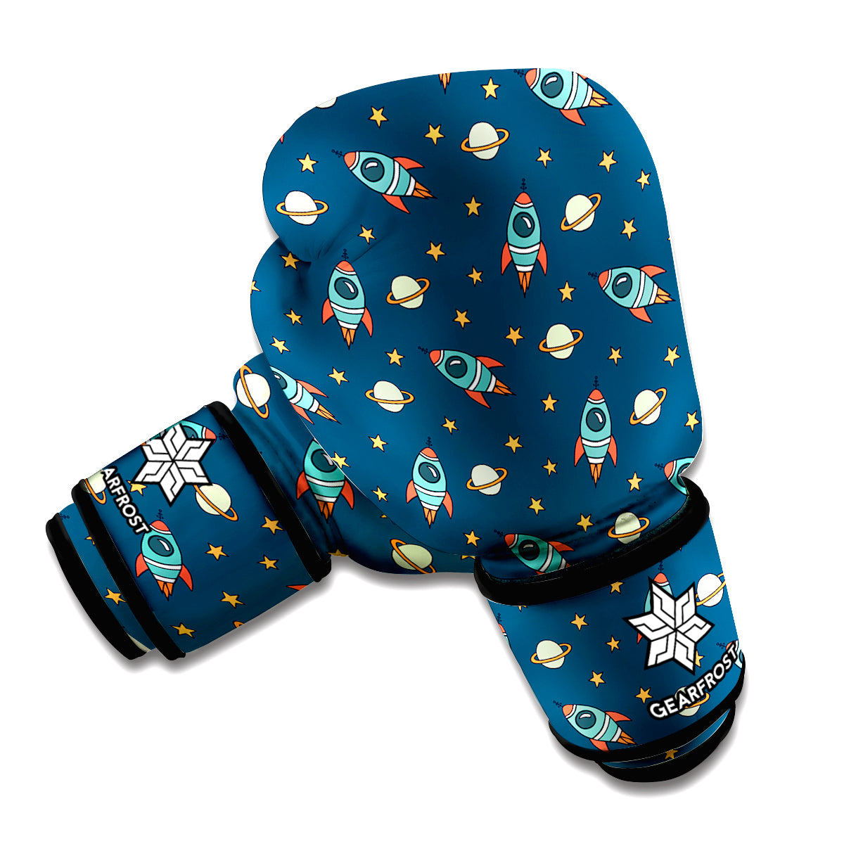 Doodle Rocket Pattern Print Boxing Gloves