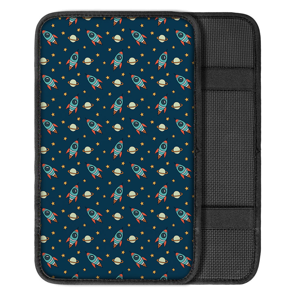 Doodle Rocket Pattern Print Car Center Console Cover