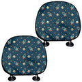 Doodle Rocket Pattern Print Car Headrest Covers