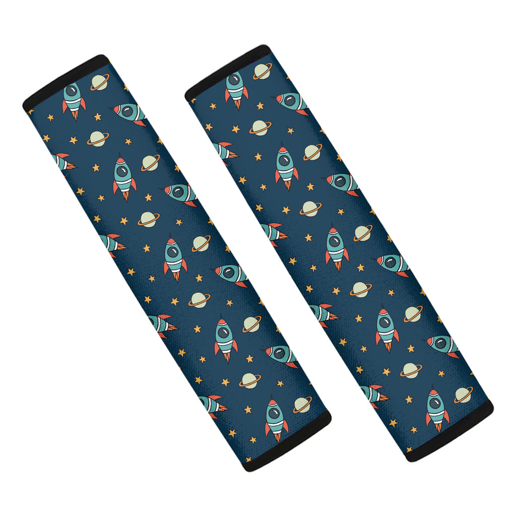 Doodle Rocket Pattern Print Car Seat Belt Covers