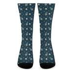 Doodle Rocket Pattern Print Crew Socks