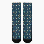 Doodle Rocket Pattern Print Crew Socks