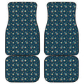 Doodle Rocket Pattern Print Front and Back Car Floor Mats