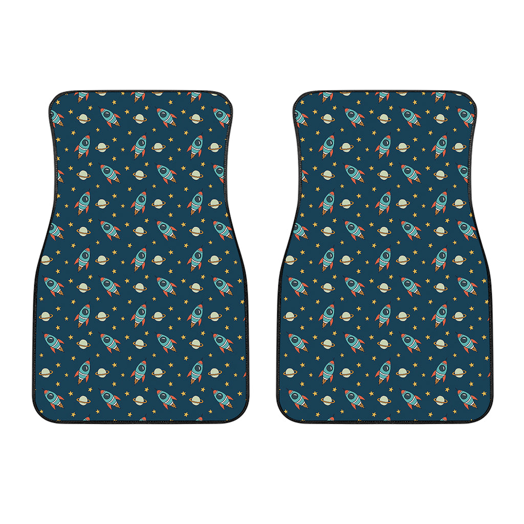 Doodle Rocket Pattern Print Front Car Floor Mats